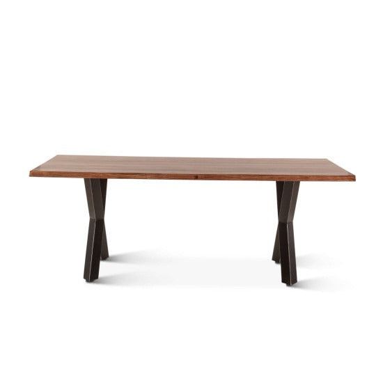 Sejal Sheesham Wood Coffee Table with Metal Base (Double Cross Sheesham Wood)