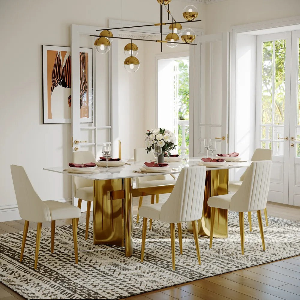 Maxim Modern Rectangular Dining Table Set for 6