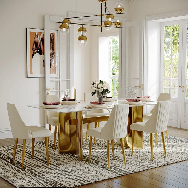 Maxim Modern Rectangular Dining Table Set for 6