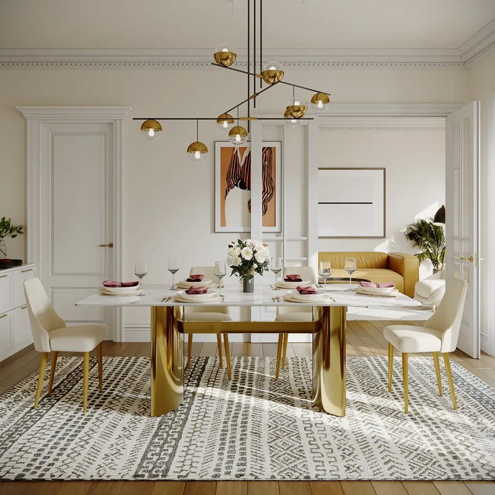 Maxim Modern Rectangular Dining Table Set for 6