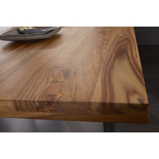 Frocky Coffee Table | Sheesham Wood Coffee Table with Metal Base (Plain Leg Sheesham Wood)