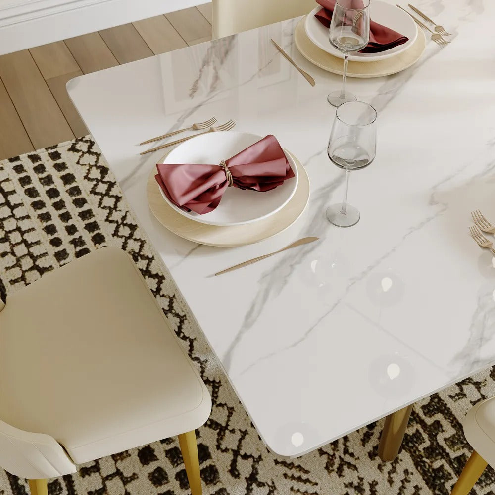 Maxim Modern Rectangular Dining Table Set for 6