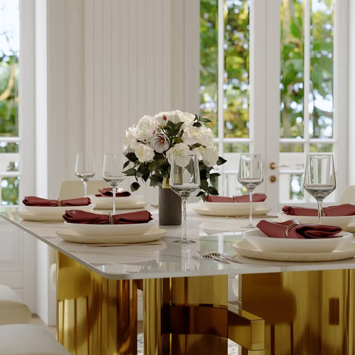 Maxim Modern Rectangular Dining Table Set for 6