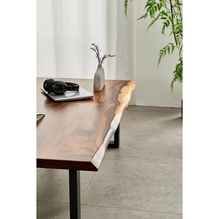 Priya Solid Wood and Metal Coffee Table for Living Room