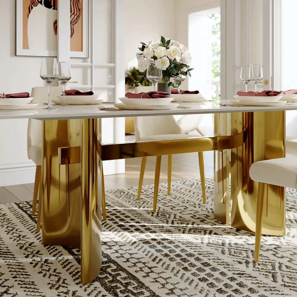 Maxim Modern Rectangular Dining Table Set for 6