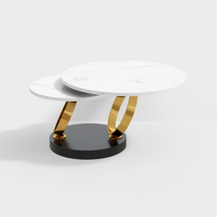 Amara Stainless Steel With Pvd Coated Coffee Table Ring-Shaped Metal Pedestal