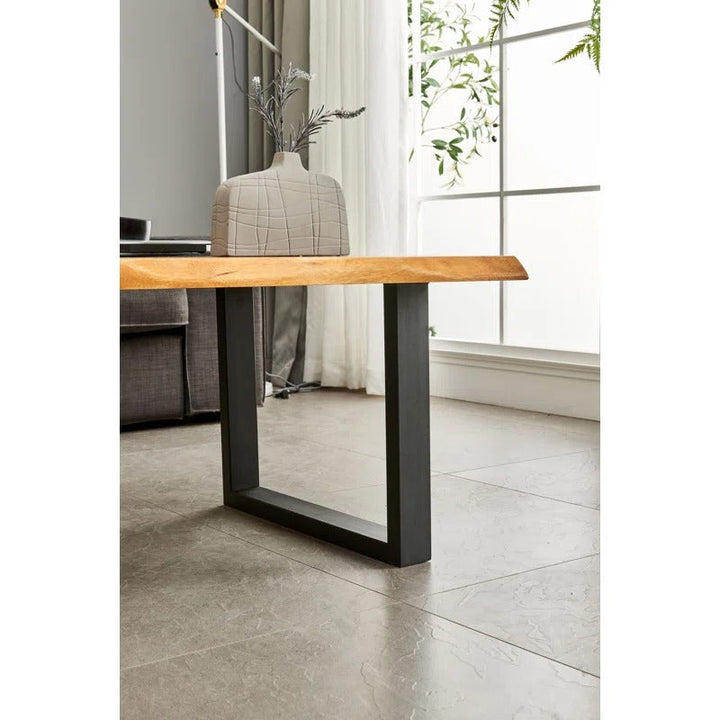 Priya Solid Wood and Metal Coffee Table for Living Room