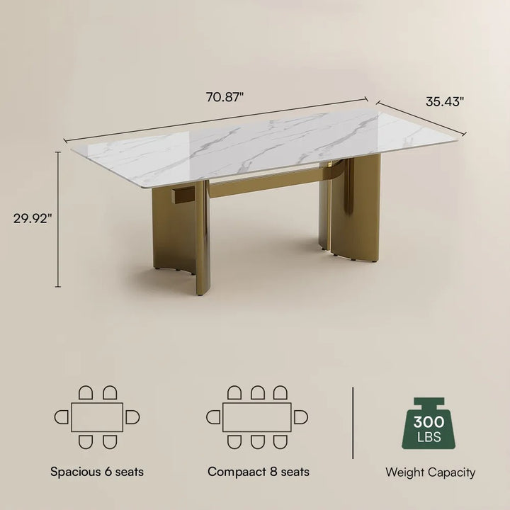 Maxim Modern Rectangular Dining Table Set for 6