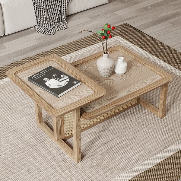 Akriti Cane And Solid Wood Coffee Table