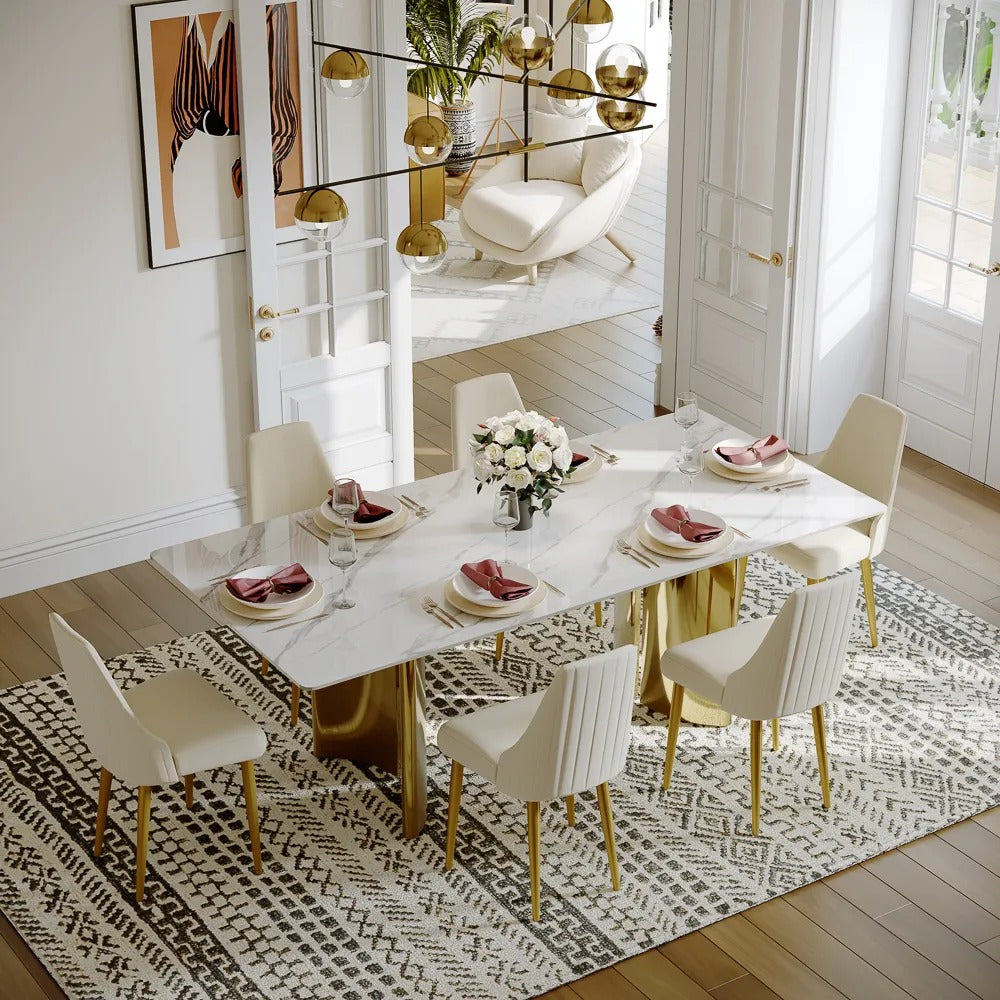 Maxim Modern Rectangular Dining Table Set for 6