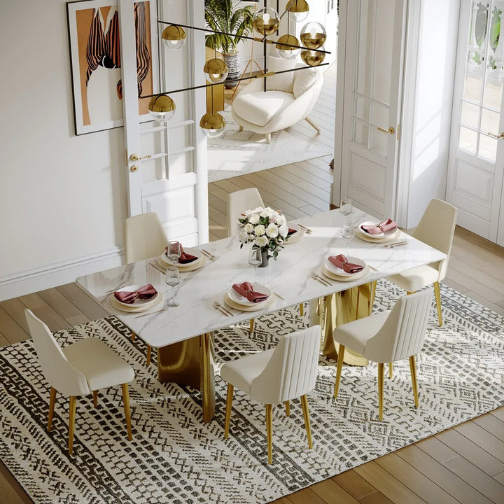 Maxim Modern Rectangular Dining Table Set for 6