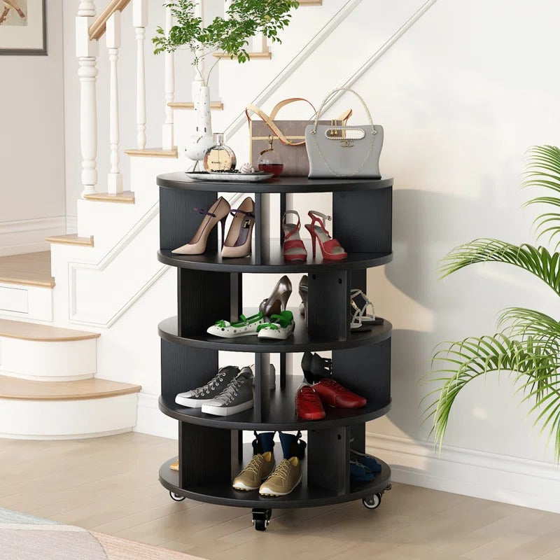 Serafima Engineered Wood Rotating Shoe Rack for Home