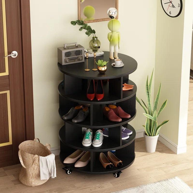 Serafima Engineered Wood Rotating Shoe Rack for Home
