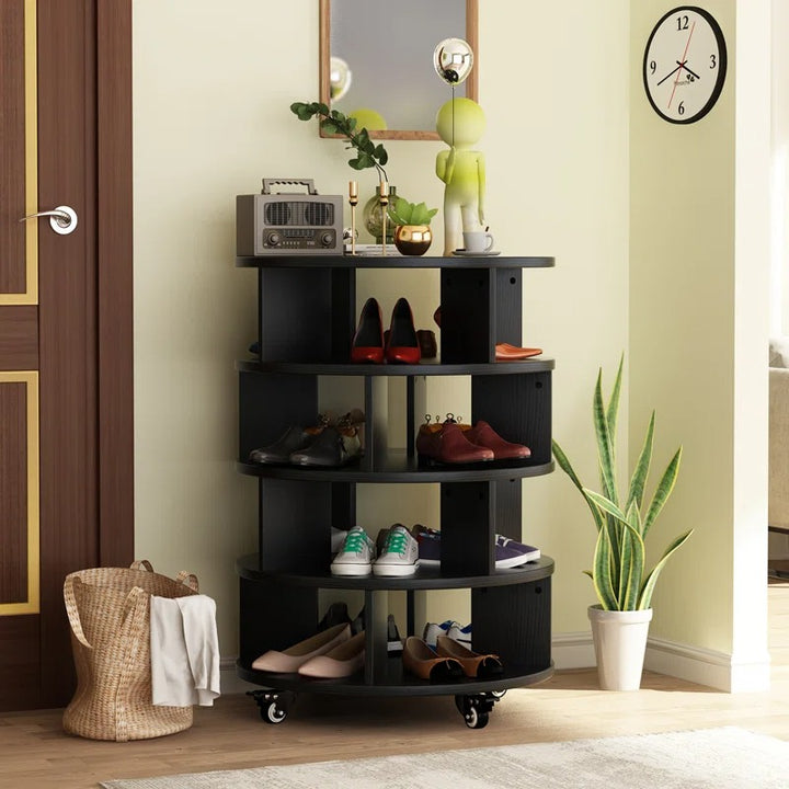 Serafima Engineered Wood Rotating Shoe Rack for Home