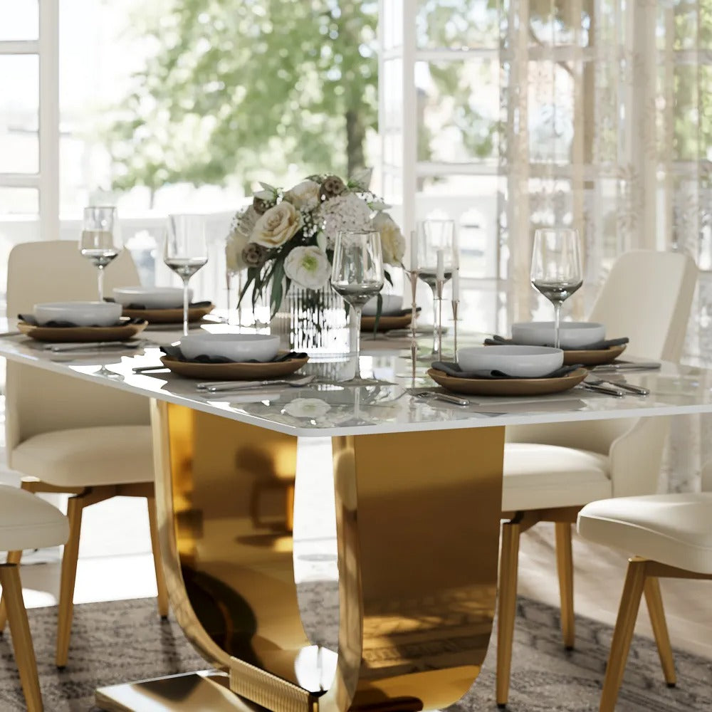 Anastasia 7 Piece Modern U-Shape Dining Table Set