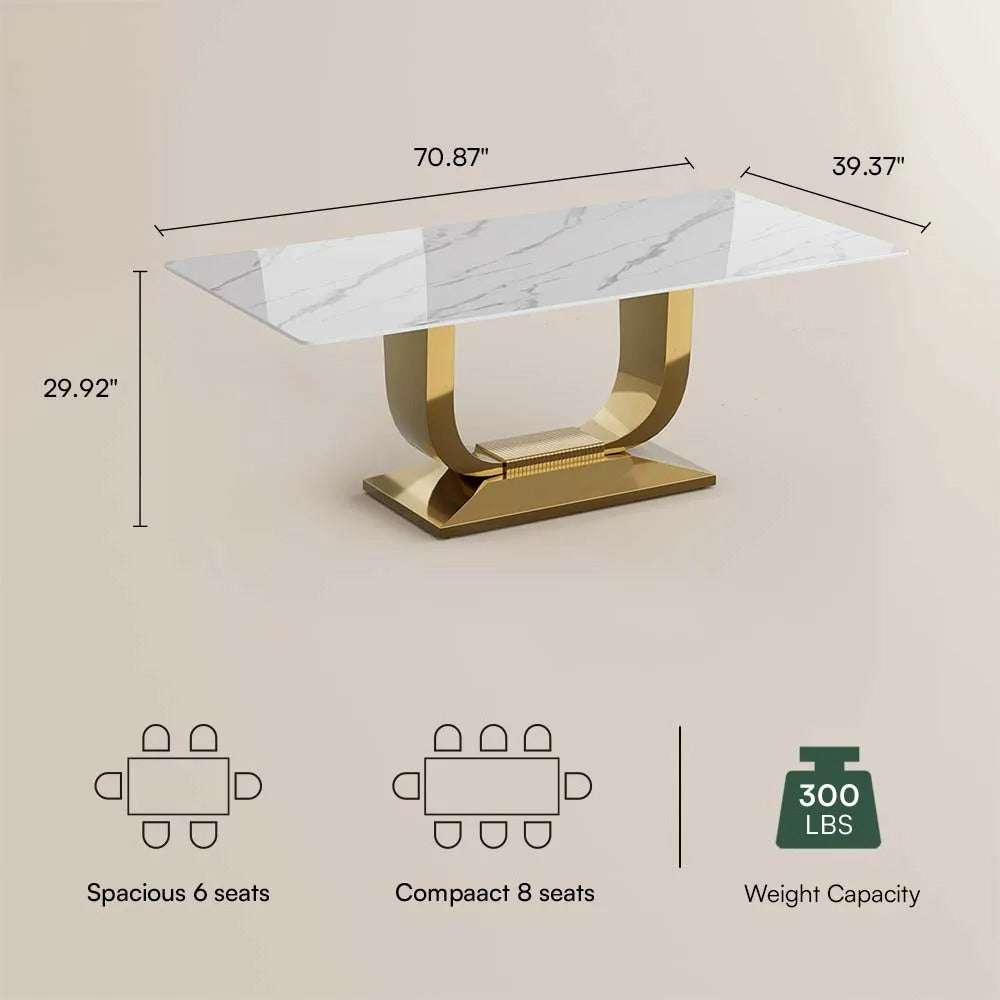 Anastasia 7 Piece Modern U-Shape Dining Table Set