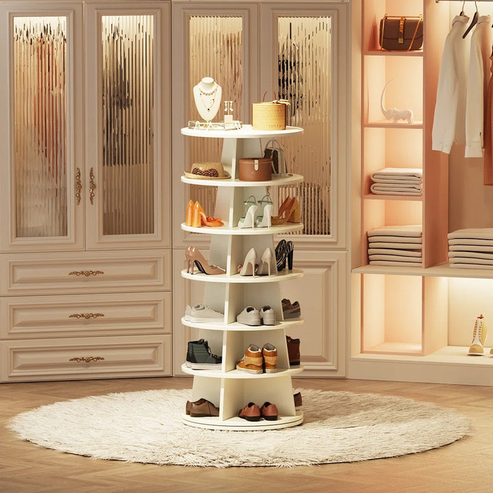 Arisha Engineered Wood Rotating Shoe Rack for Home