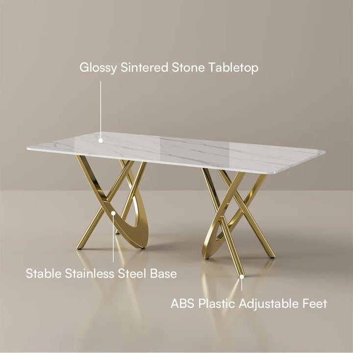 Anna Sintered Stone Dining Table Set for 6