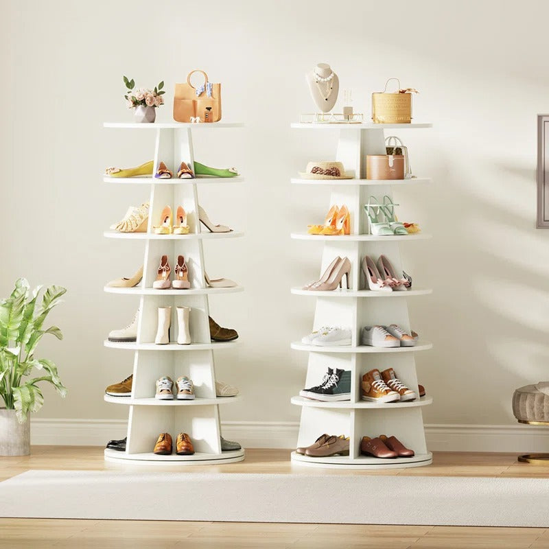 Arisha Engineered Wood Rotating Shoe Rack for Home