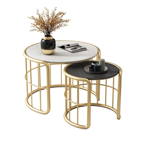 David Metal And Marble Top Coffee Table