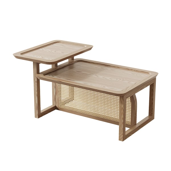 Akriti Cane And Solid Wood Coffee Table