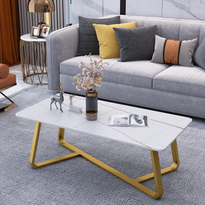 Chen Metal And Marble Top Coffee Table