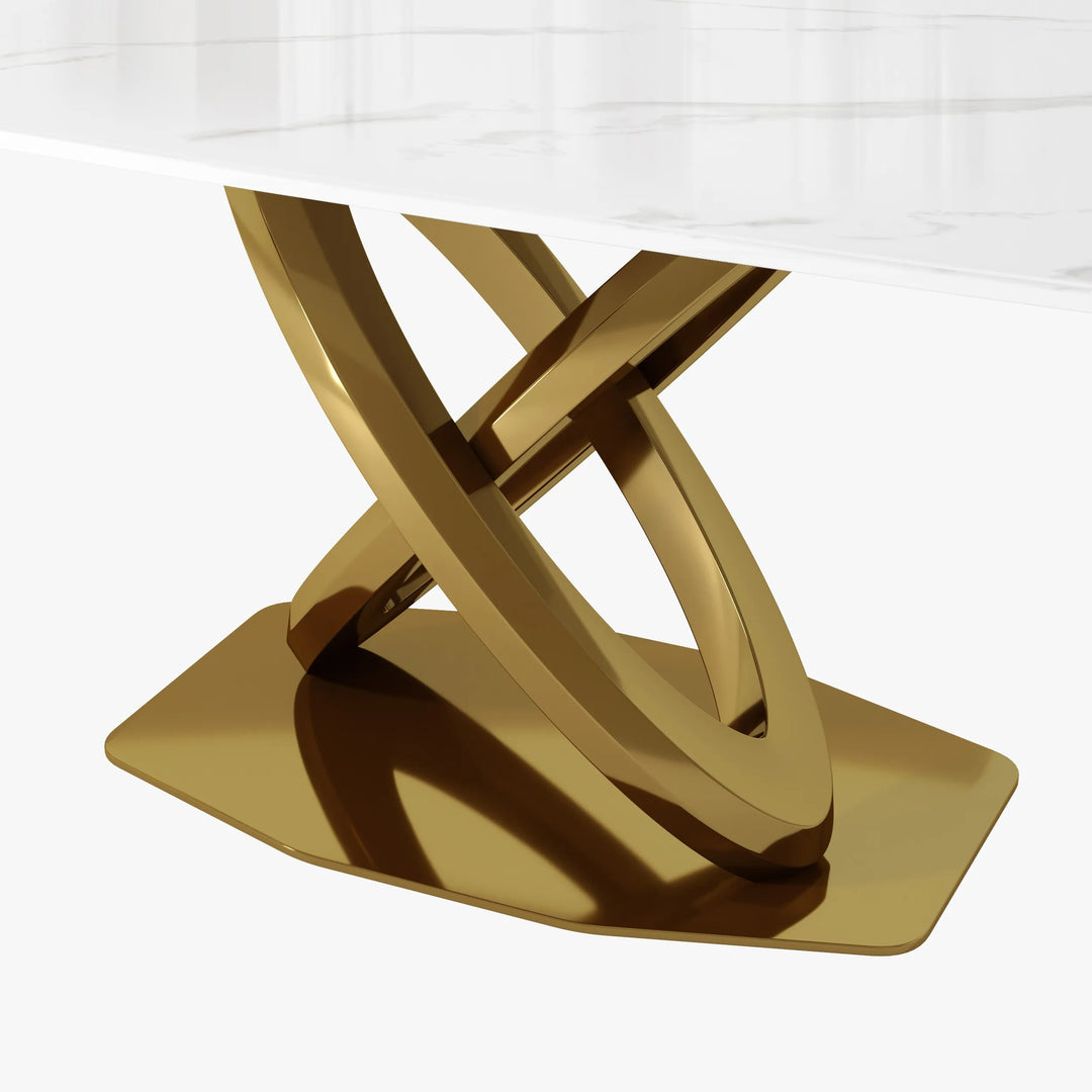 Ekaterina 7 PCS Modern Luxe Glossy kitchen Dining Table Sets