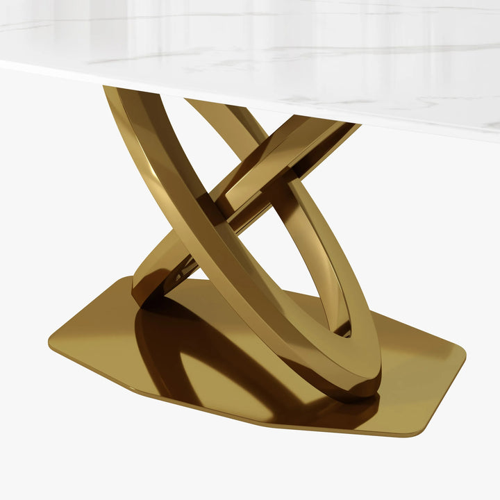 Ekaterina 7 PCS Modern Luxe Glossy kitchen Dining Table Sets
