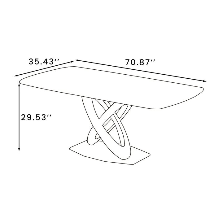 Ekaterina 7 PCS Modern Luxe Glossy kitchen Dining Table Sets