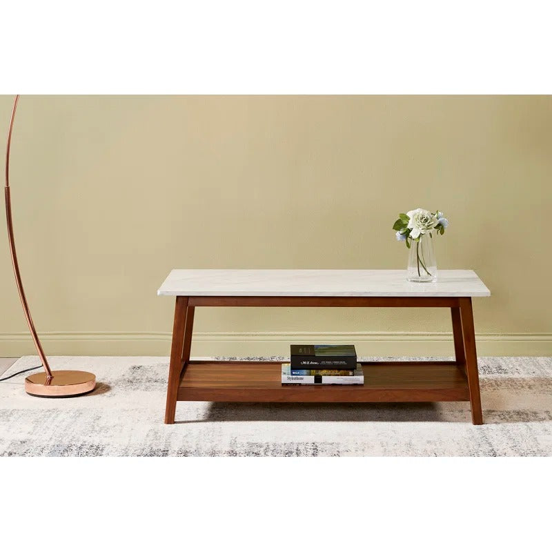 Disha Solid Wood Coffee Table for Marble Top for Living Room