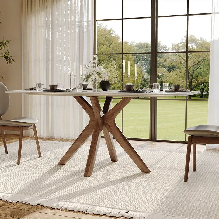 Oleg 7 Piece Modern Marble Dining Table Set for 6 Person