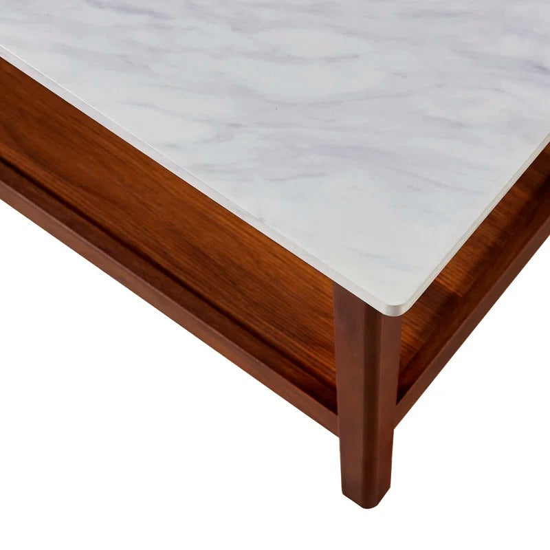 Disha Solid Wood Coffee Table for Marble Top for Living Room