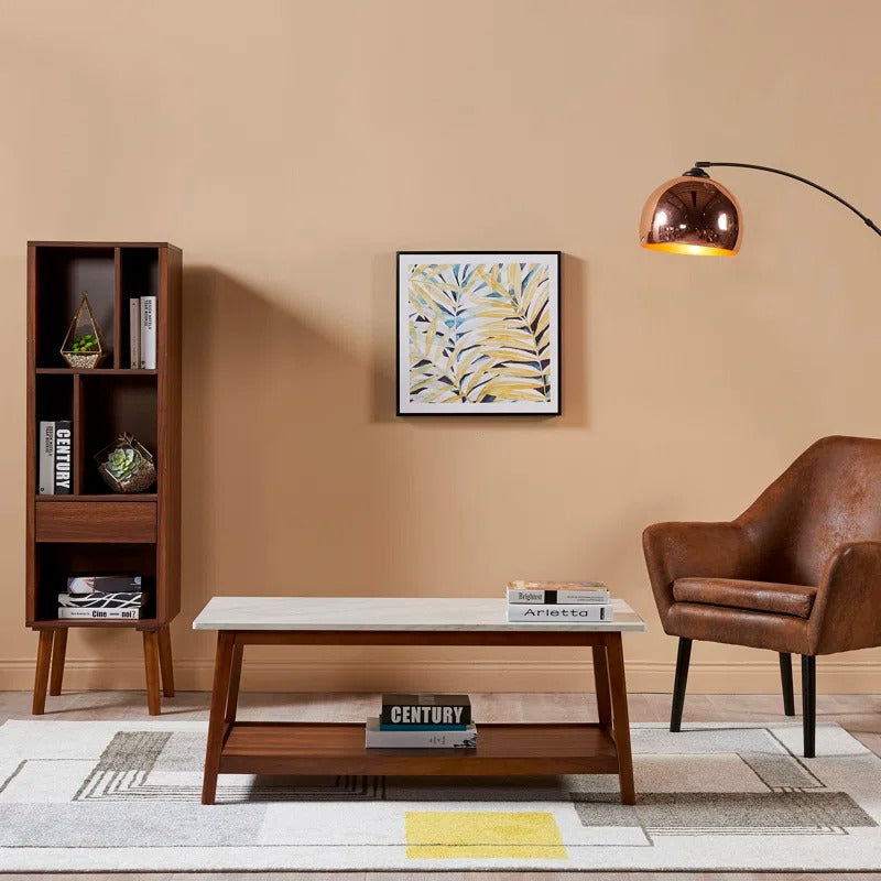 Disha Solid Wood Coffee Table for Marble Top for Living Room