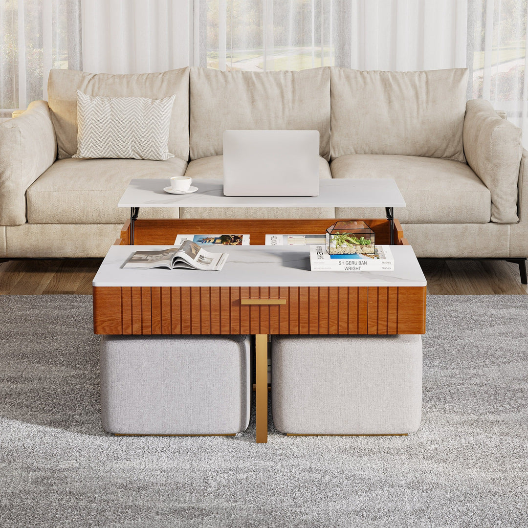 Vladimir Nesting Centre Tables with Seating | Wooden Coffee Table for Living Room Centre Tables