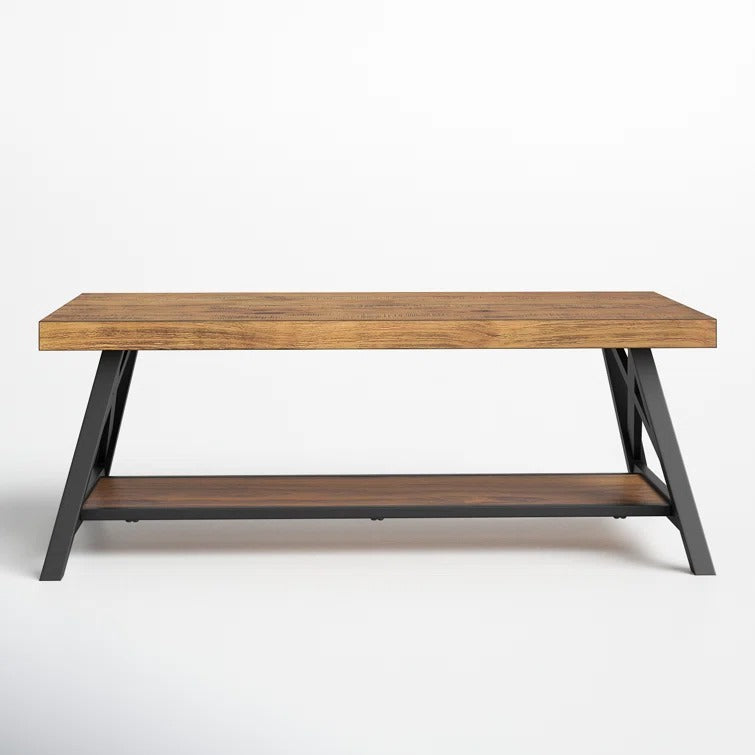 Saanvi Metal and Wooden Coffee Table for Living Room