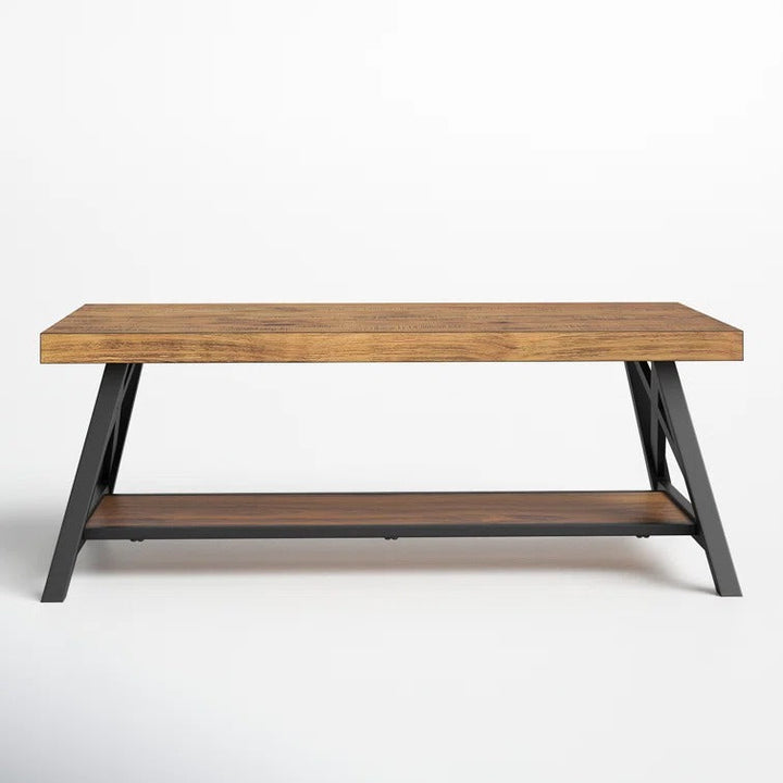 Saanvi Metal and Wooden Coffee Table for Living Room