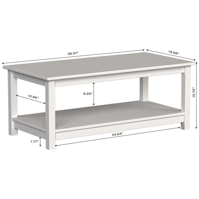 Ananya Solid Wood Coffee Table in White Finish