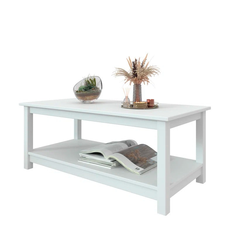 Ananya Solid Wood Coffee Table in White Finish