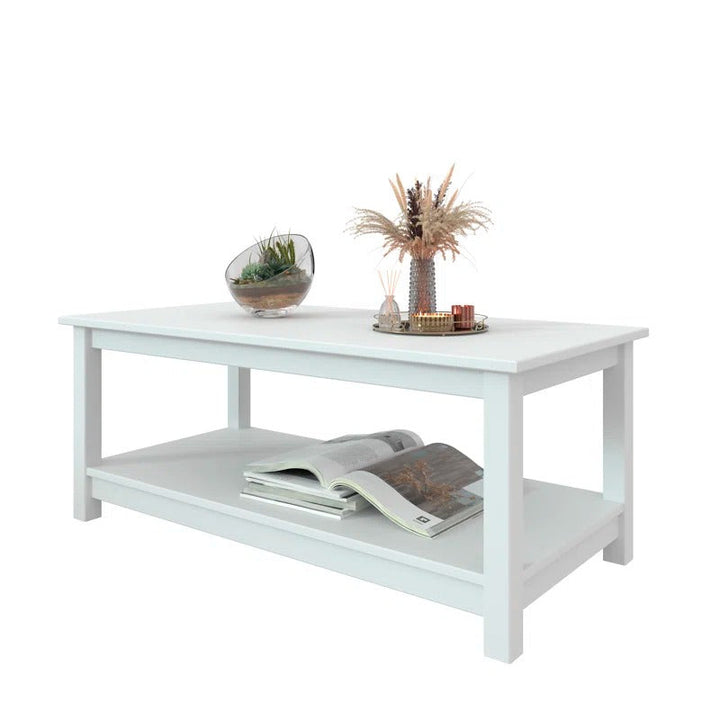 Ananya Solid Wood Coffee Table in White Finish