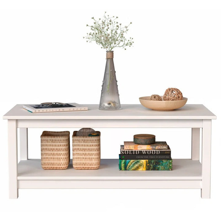 Ananya Solid Wood Coffee Table in White Finish