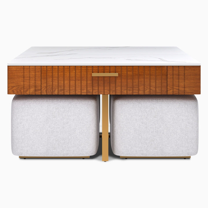 Vladimir Nesting Centre Tables with Seating | Wooden Coffee Table for Living Room Centre Tables