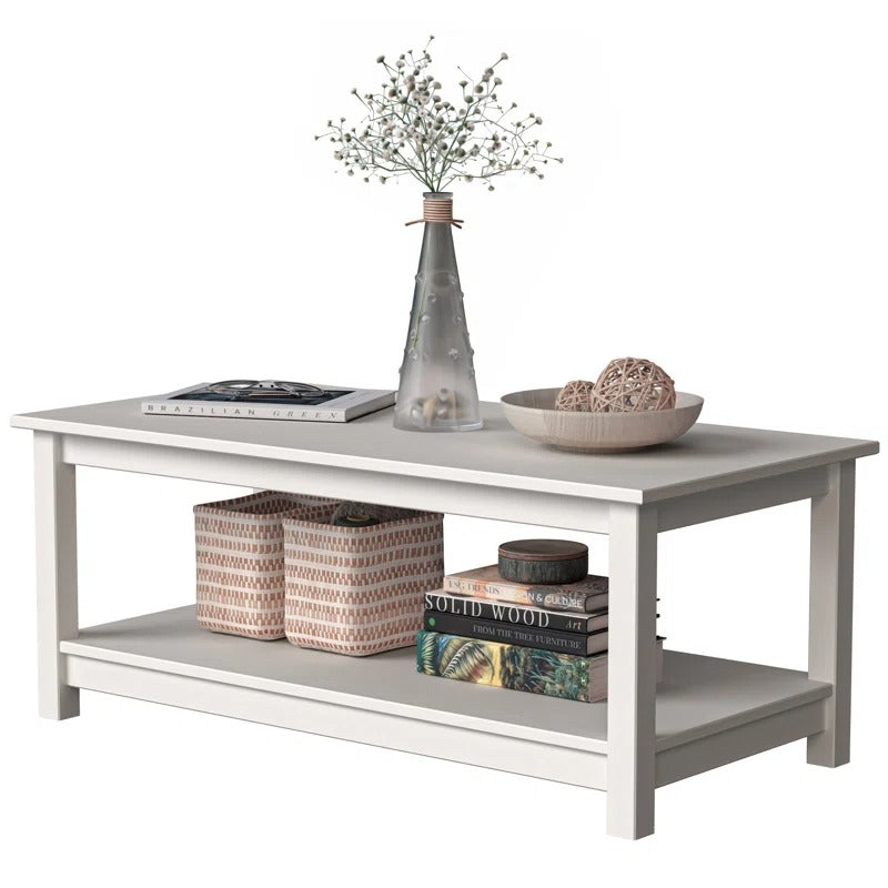 Ananya Solid Wood Coffee Table in White Finish