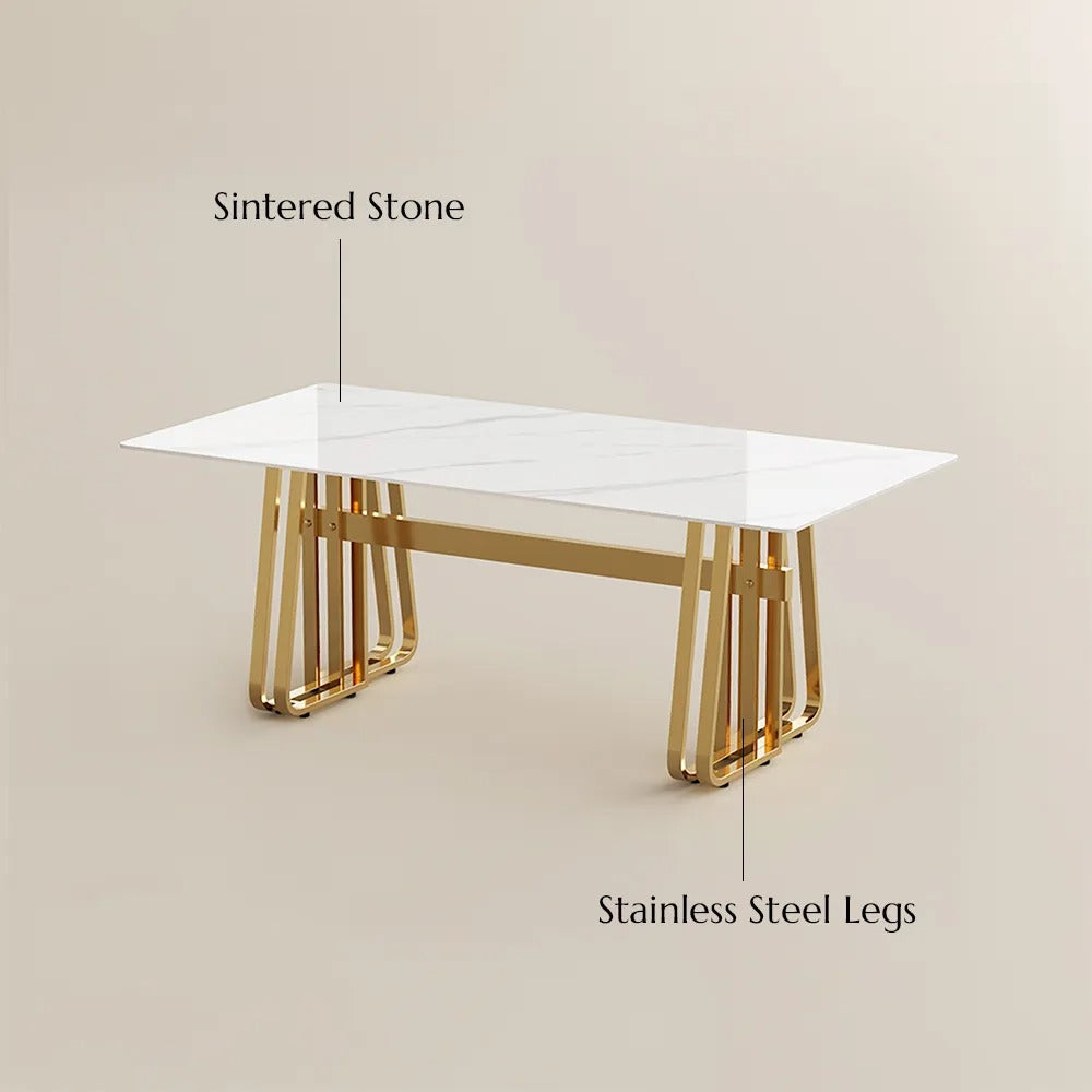 Boris 7-Piece Modern Double Pedestal Dining Room Set for 6