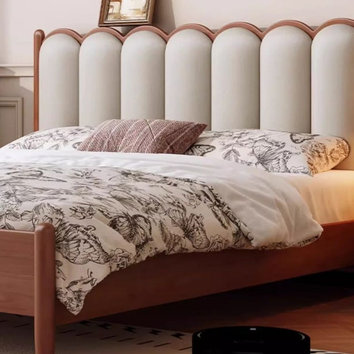 Polina Solid Walnut Wood Bed for Luxury Homes