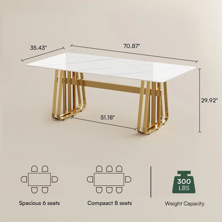 Boris 7-Piece Modern Double Pedestal Dining Room Set for 6