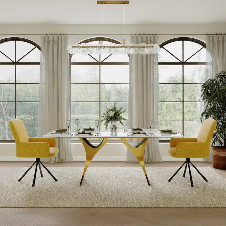 Viktor 7-Piece Modern Kitchen Table Set with 6 Swivel Chairs