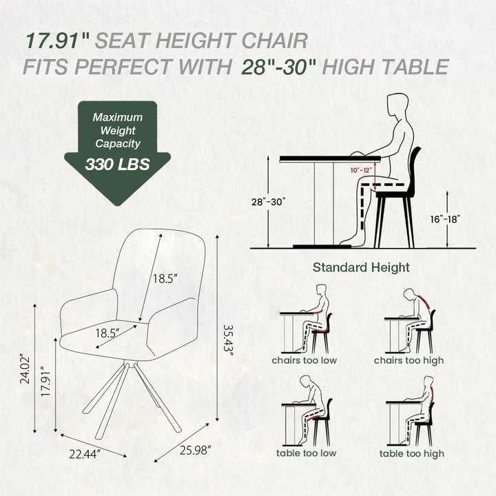 Viktor 7-Piece Modern Kitchen Table Set with 6 Swivel Chairs