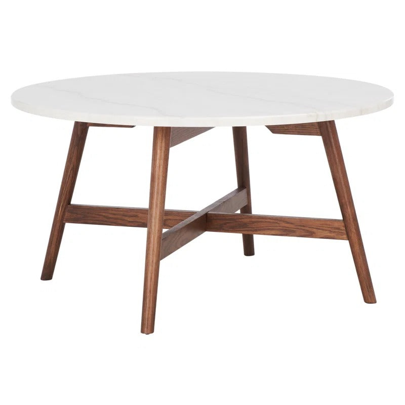 Shruti Solid Wood and Marble Top Coffee Table for Living Room