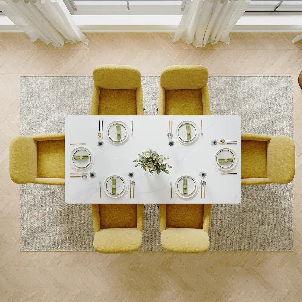 Viktor 7-Piece Modern Kitchen Table Set with 6 Swivel Chairs