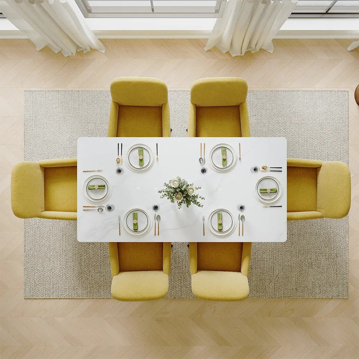Viktor 7-Piece Modern Kitchen Table Set with 6 Swivel Chairs